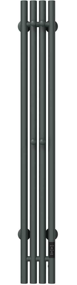 Полотенцесушитель электрический Ewrika Пенелопа V 120х15, графит, матовый, вертикальный, узкий, с терморегулятором