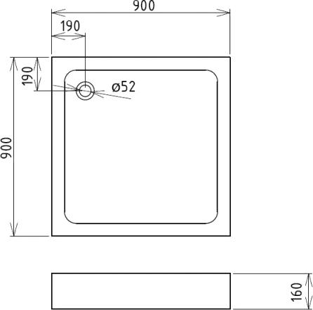 Поддон для душа Gemy ST17T 90х90 см