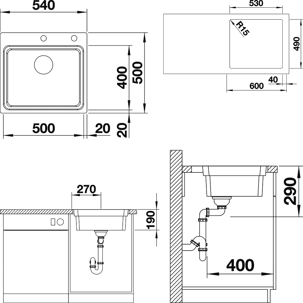 Кухонная мойка Blanco Etagon 500-IF/A 521748