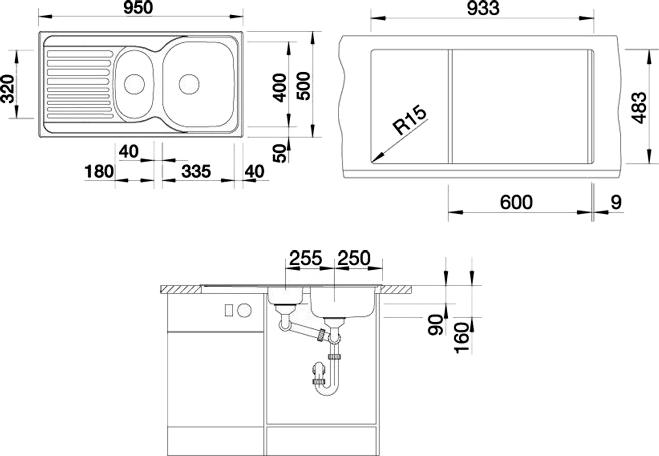 Комплект Кухонная мойка Blanco Tipo 6 S Basic сталь + Смеситель Lemark Soul LM6001C для кухонной мойки