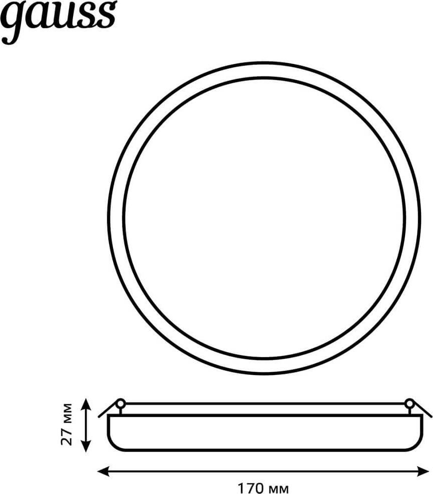 Встраиваемый светодиодный светильник Gauss Frameless круг 967511224