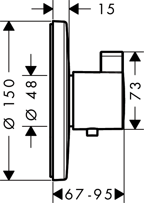 Термостат для душа Hansgrohe Ecostat S Highflow 15756000, хром