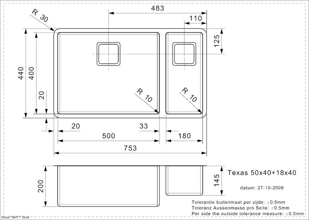 Кухонная мойка Reginox Texas 43208 хром