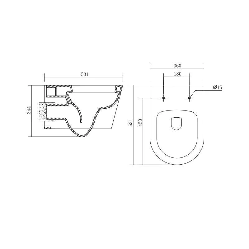 Инсталляция Jacob Delafon c безободковым унитазом Aquatek Бетта E24156-NF/AQ1253W-00 AQ1253W-00, крышка микролифт, белый