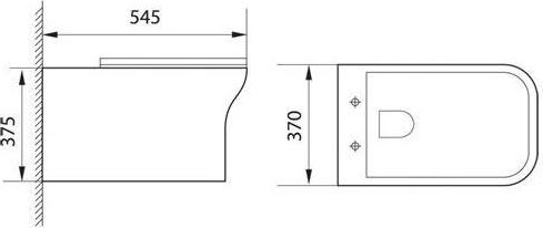 Подвесной унитаз Aquanet Rimless Cube-W CL-12248D с тонким сиденьем микролифт