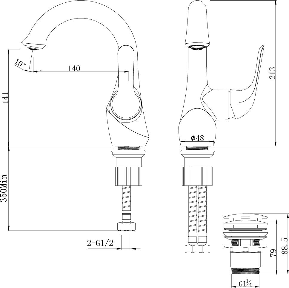 Смеситель Lemark Swan LM5406BG для раковины