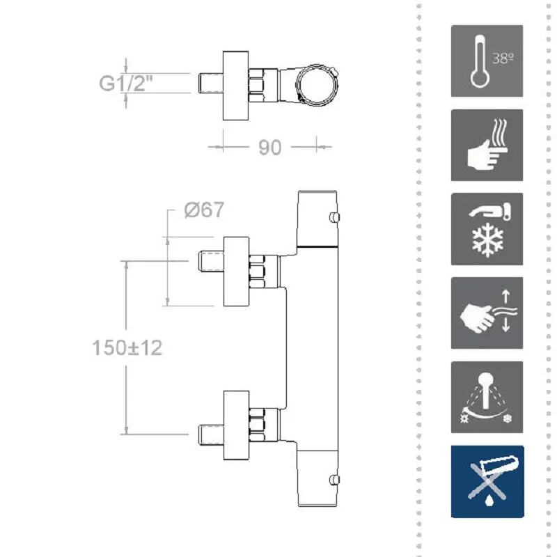 Смеситель для душа Ramon Soler Tzar 343401SOC золото