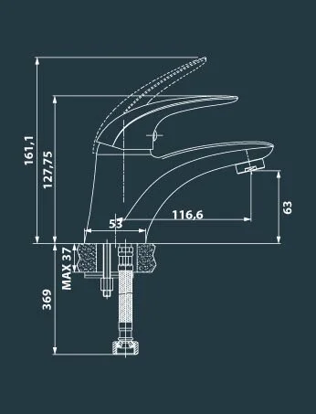 Смеситель для раковины Edelform Malva VL1800 хром