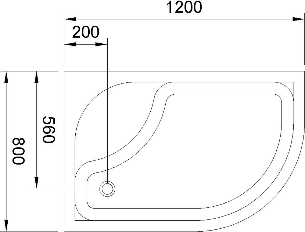 Поддон для душа 120х80 см Royal Bath BK RB8120BK-L белый