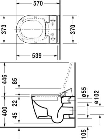 Подвесной унитаз Duravit ME by Starck Rimless 2529590000 безободковый