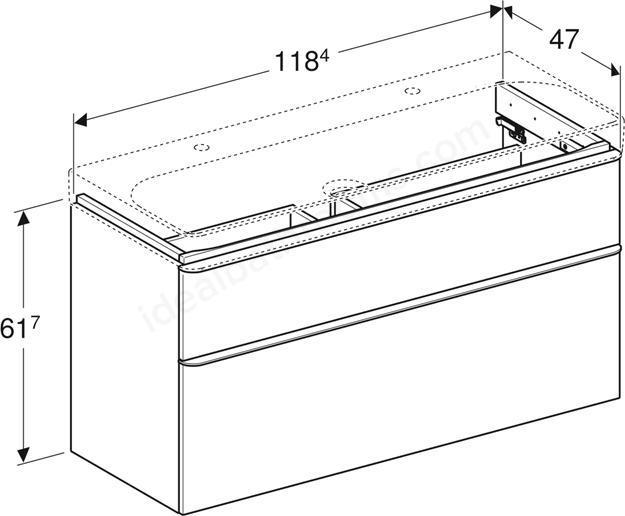 Тумба для раковины 120 см Geberit Smyle Square 500.355.00.1 белый глянцевый