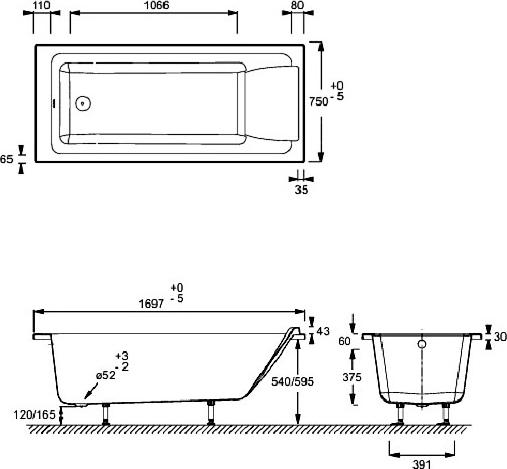 Акриловая ванна Jacob Delafon Sofa 170х75 E60515RU-01