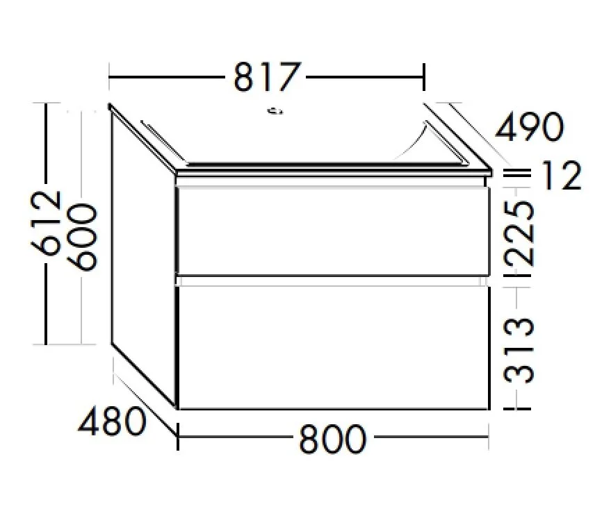 Тумба под раковину Burgbad Accura SGVJ081 F6044 C0001 черный