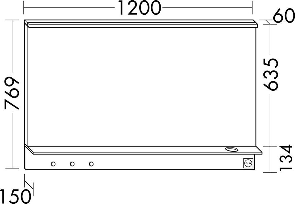 Зеркало с подсветкой 120 см Burgbad Eqio SEZQ120F2010, серый