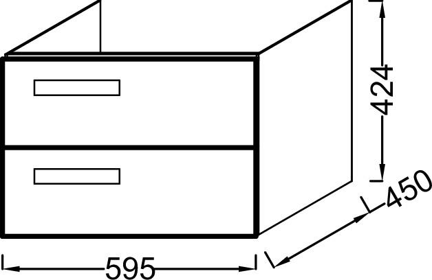 Тумба для комплекта 60 см Jacob Delafon Rythmik EB1301-442 серый антрацит глянцевый