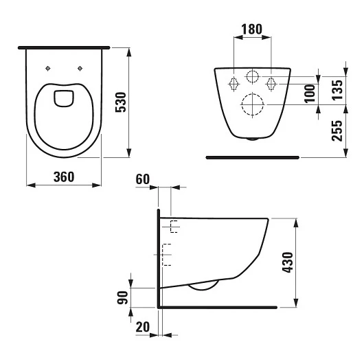 Подвесной унитаз Laufen Pro Rimless 6.2096.6.896.000.1 + крышка-сиденье soft-close