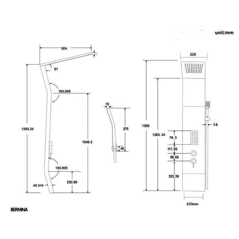 Душевая панель  Cerutti Spa CT8982 черный