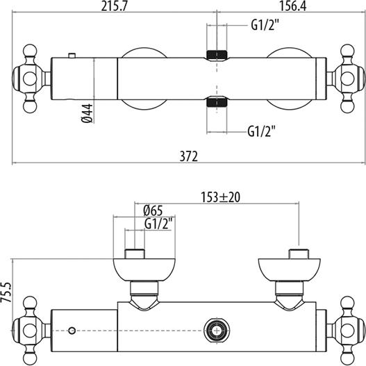 Смеситель для душа Gattoni Termostatici TSRE700V0br, бронза