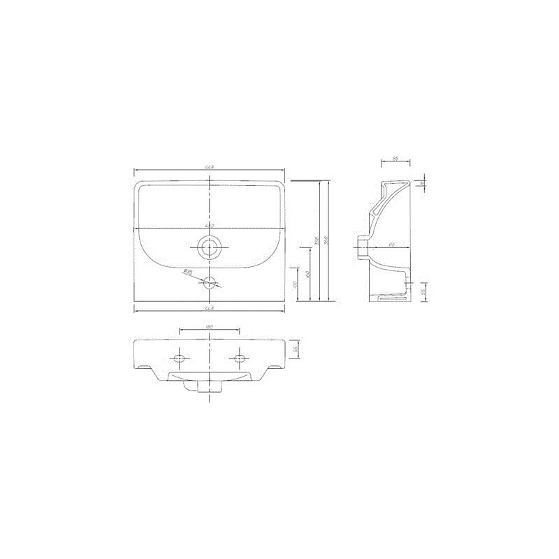 Раковина 45 см IFO Grandy RP211450100