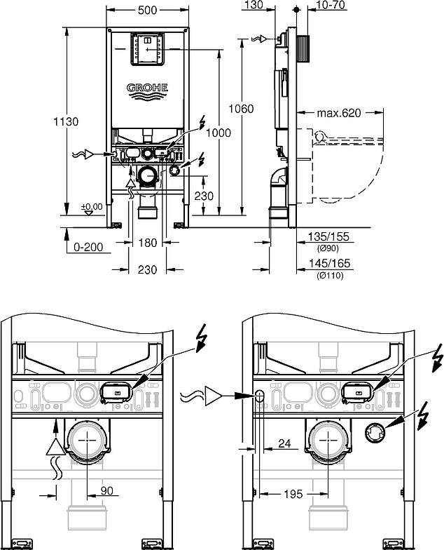 Инсталляция для подвесного унитаза Grohe Rapid SLX 39596000