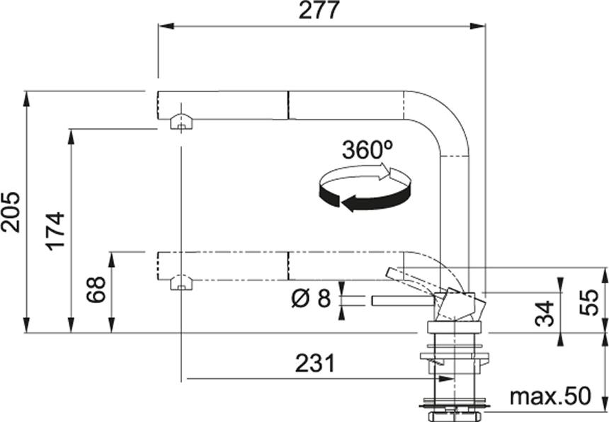 Смеситель для кухонной мойки Franke Active Window 115.0486.978, хром