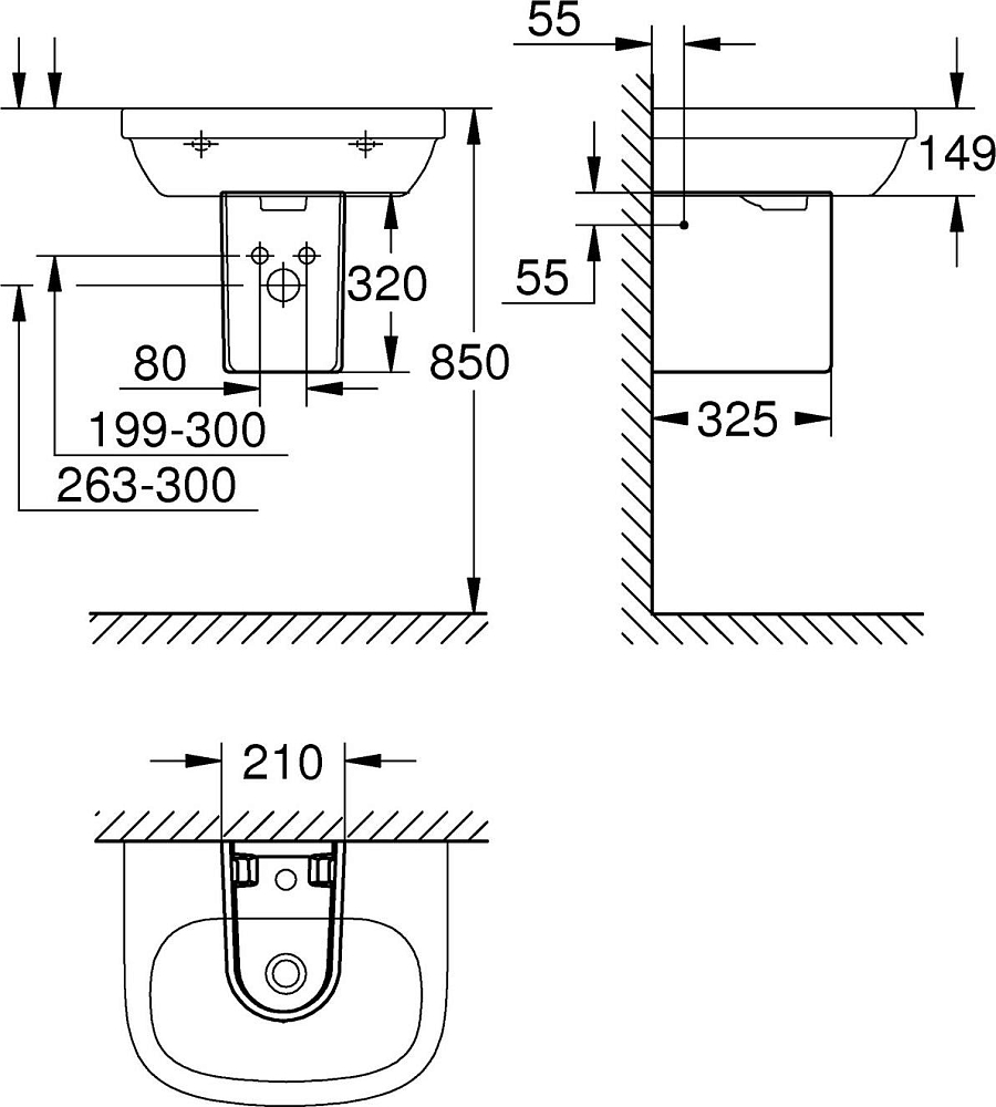 Рукомойник Grohe Euro Ceramic 3932400H 45 см