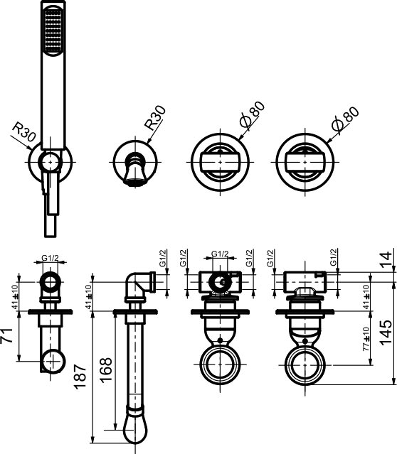 Душевой комплект Webert Opera OA860312980 розовое золото