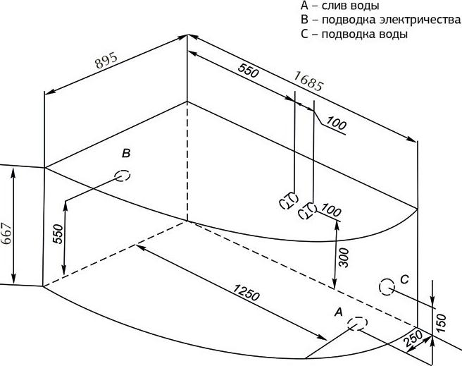 Акриловая ванна Aquanet Augusta L 170х90 00205463