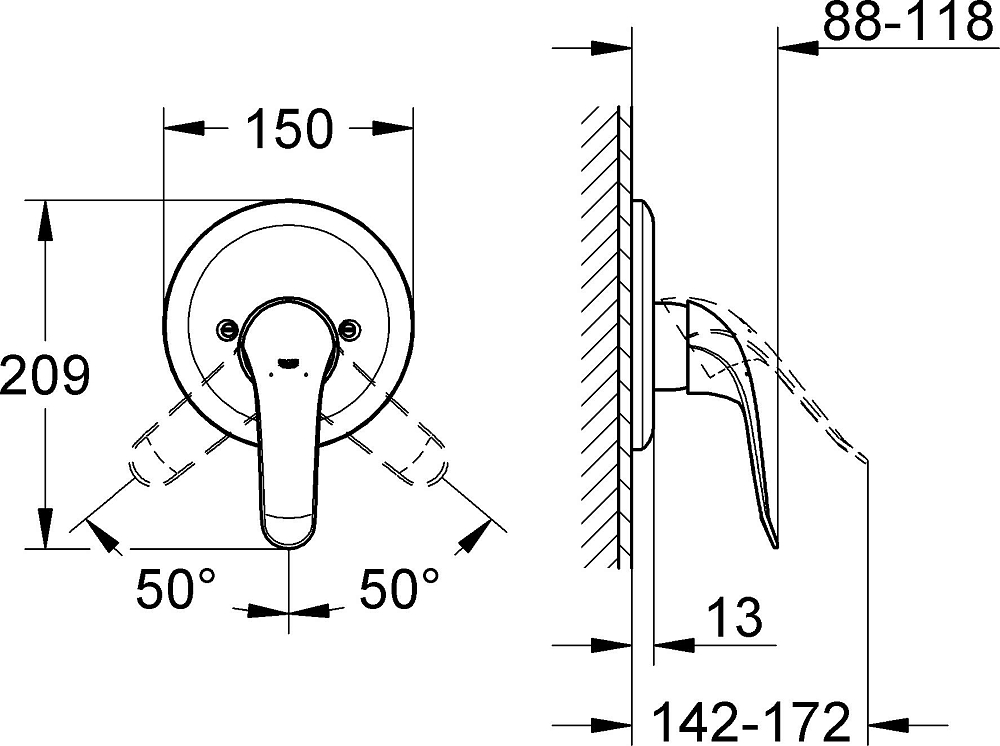 Смеситель для душа Grohe Euroeco Special 32784000