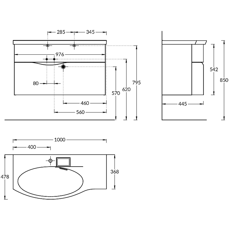 Раковина Kerama Marazzi Riva 100 L RV.wb.100Lh Белая глянцевая