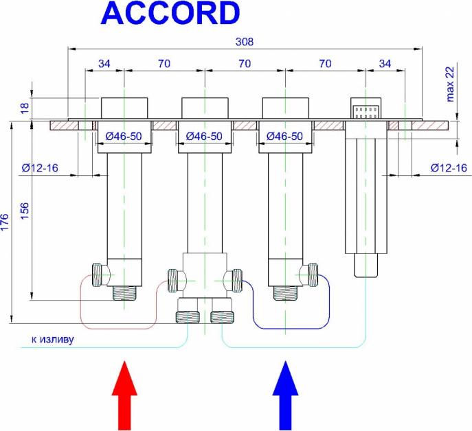 Смеситель на борт ванны Royal Bath Accord RB403, хром