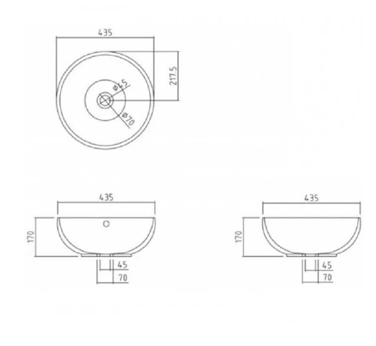 Раковина накладная Bravat Circle C22283W-ENG белый