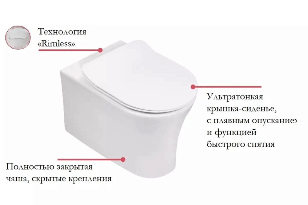 Подвесной безободковый унитаз Jacob Delafon Aleo, крышка микролифт, EDAH132-0