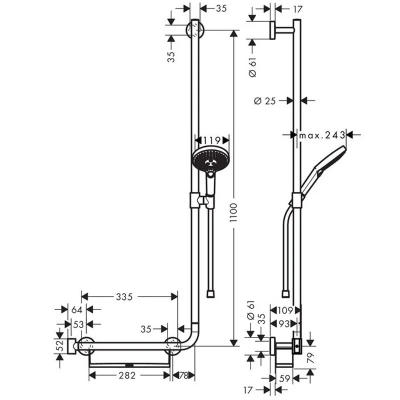 Душевой гарнитур Hansgrohe Raindance Select S 26327000 хром