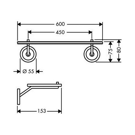 Полка Axor Starck 40860000 хром