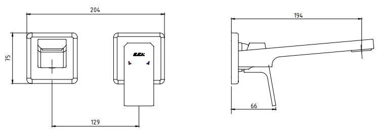 Смеситель для раковины E.C.A Tiera 102167605C1EX-KK черный