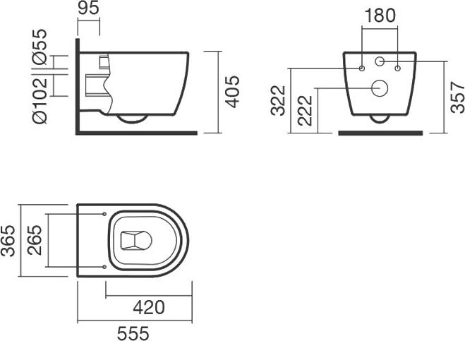 Подвесной унитаз Sanitana Coral S10063918100000, белый