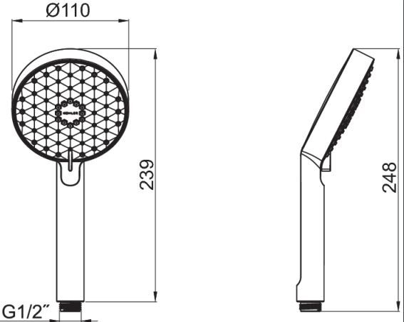 Ручной душ Jacob Delafon Awaken Geometric E72415RU-CP