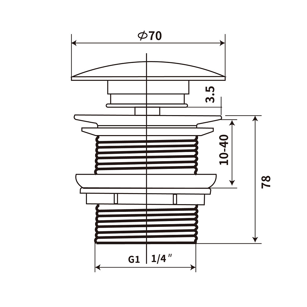 Донный клапан Vincea DBS0-216, белый