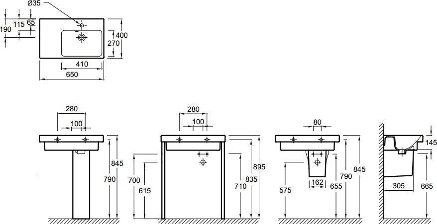 Раковина Jacob Delafon Odeon Up E4758G-00 65 см