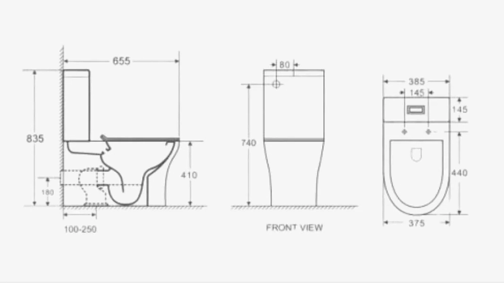 Напольный унитаз Bolu Vitoria BL-34A2156 T 37.5 x 65.5 x 83.5 см безободковый, с сиденьем Soft Close