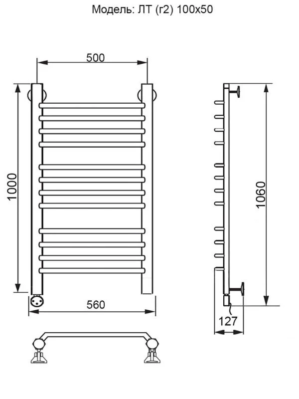 Полотенцесушитель электрический Ника Trapezium ЛТ Г2 100/50 лев хром