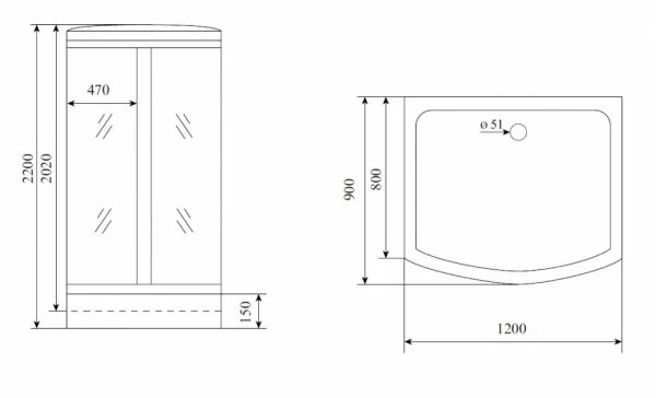 Душевая кабина Timo Comfort T-8815 P C