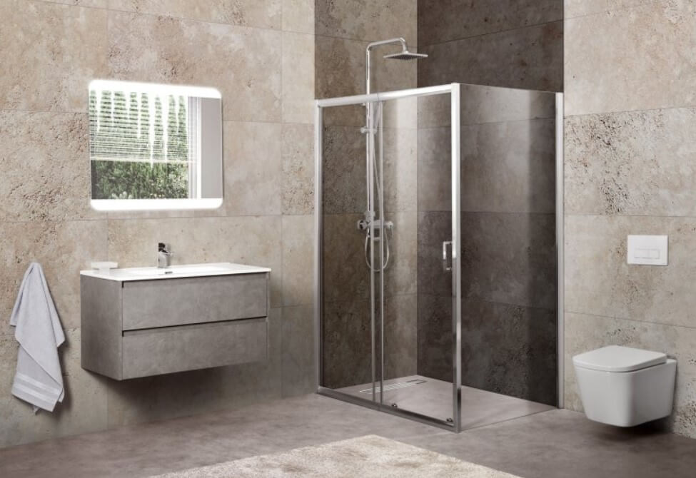 Душевой уголок BelBagno UNIQUE-AH-1-100/115-90-C-Cr