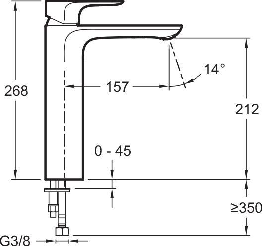 Смеситель Jacob Delafon Aleo E72299-4-CP для раковины