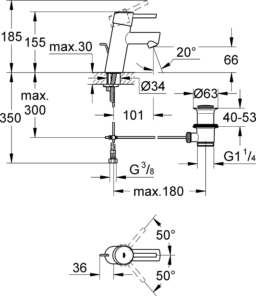 Смеситель Grohe Concetto 3220410E для раковины