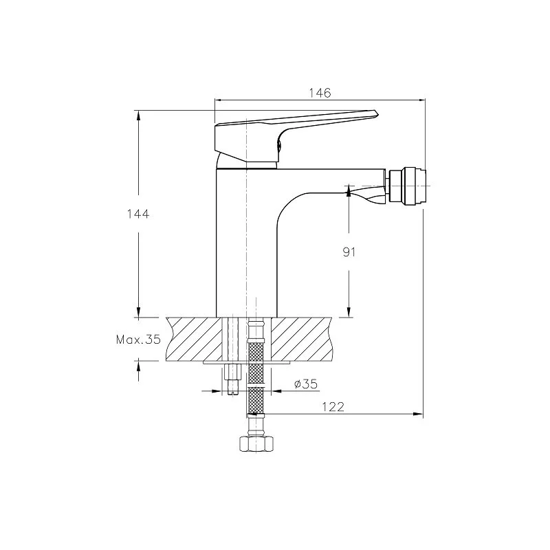 Смеситель для биде Koller Pool Edge ED0300 хром