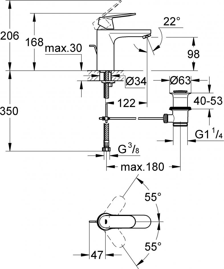 Смеситель Grohe Eurosmart Cosmopolitan 23325000 для раковины