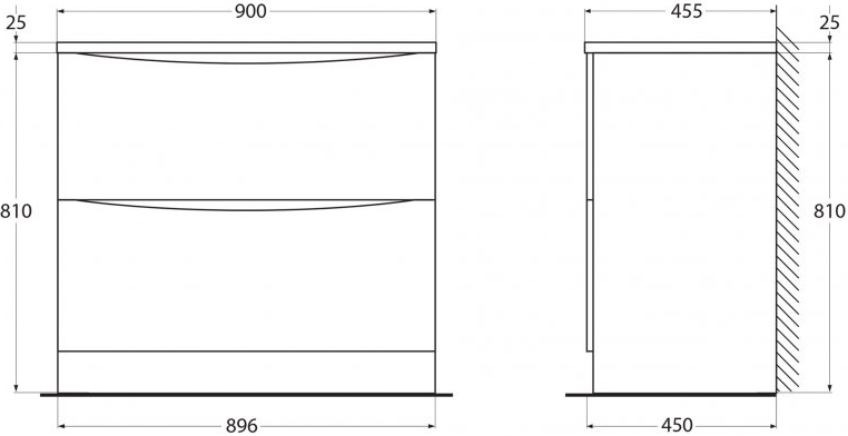 Тумба для комплекта 90 см BelBagno ACQUA-900-2C-PIA-RR rovere rustico