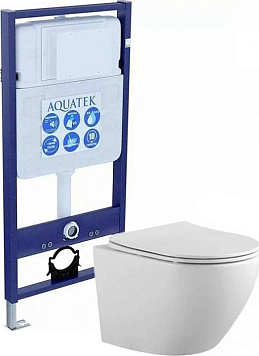 Комплект Aquatek унитаз с инсталляцией SET AQUATEK ЕВРОПА cm + сиденье с микролифтом